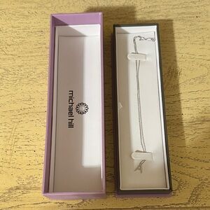 Michael Hill Silver Necklace Diamond Pendant Letter “A”